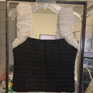 Maeve Elegant Black and White Women's Top